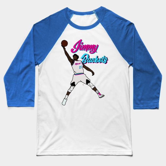 Jimmy Butler 'Jimmy Butler' - NBA Miami Heat Baseball T-Shirt by xavierjfong